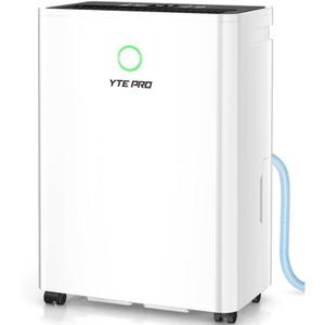 1500Sq.Ft Dehumidifier, 30Pint Dehumidifiers for Home, Quiet Dehumidifier for Bathroom, Basement, Bedroom and RV, with 6.56FT Drain Hose,0.66Gal Water Tank, 3-Color Humidity Light (White)