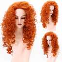 Long Orange Red Curly Wig Full Head Halloween Wigs for Women Wavy Hair Wig Cosplay Costume Party 24 inch