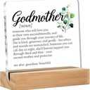 Godmother Gift - Godmother Gifts From Goddaughter Godson - Thank You Gifts for Godmother Clear Desk Sign Decor Home Bedroom Desk Decor 