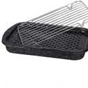 Granite Ware 2 piece multiuse set. broiler pan, and grill with rack. Versatile for oven and direct fire cooking. Resists up to 932°F.