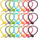 21 Pcs Colorful Silicone Ties Bag Clip, 8.26 Inch Reusable Rubber Zip Ties for Cord&Cable, Multi Purpose Twist Ties, Food Sealing Tie, Cable Strap Cord Organizer, Household Snake Strap
