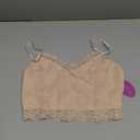 Avidlove Lace Bralette for Women Spaghetti Strap Tank Top V Neck Slim Basic Camisoles, Small, Beige 