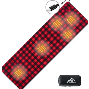 Heated Sleeping Bag pad, Heated Sleeping Bag Liner, Type-C Input, 5+5 Heating Zones, Operated by Power Bank (Battery NOT Included) or Other USB Power Supply, 52x6