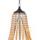 Hanging Candle Chandelier Outdoor, Battery Operated Clear Acrylic Beaded Chandelier with Flickering Led Candle Light S Hooks Modern Lantern for Garden Yard Patio Gazebo Room Indoor Decorations, 27H