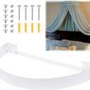 Sintuff 27 Inch DIY Canopy Frame Kit for Rod Pocket Curtains Metal Bed Curtain Kit for Twin to King Size Bed with Instruction Manual Drapery, Panels Not Included