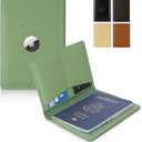 Full Grain Leather Passport Holder Wallet Cover for Women and Men Travel, Passport Holder with Slot Passport Wallet, Travel Essentials Genuine Leather Passport Cover (Green)