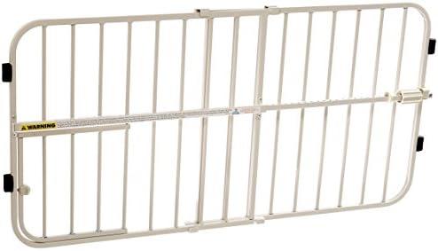 Carlson 24-38" Lil Tuffy Expandable Metal Dog Gate for Doorways, Indoor Pet Gate with Small Pet Door, No-Drill Pressure Mount, White
