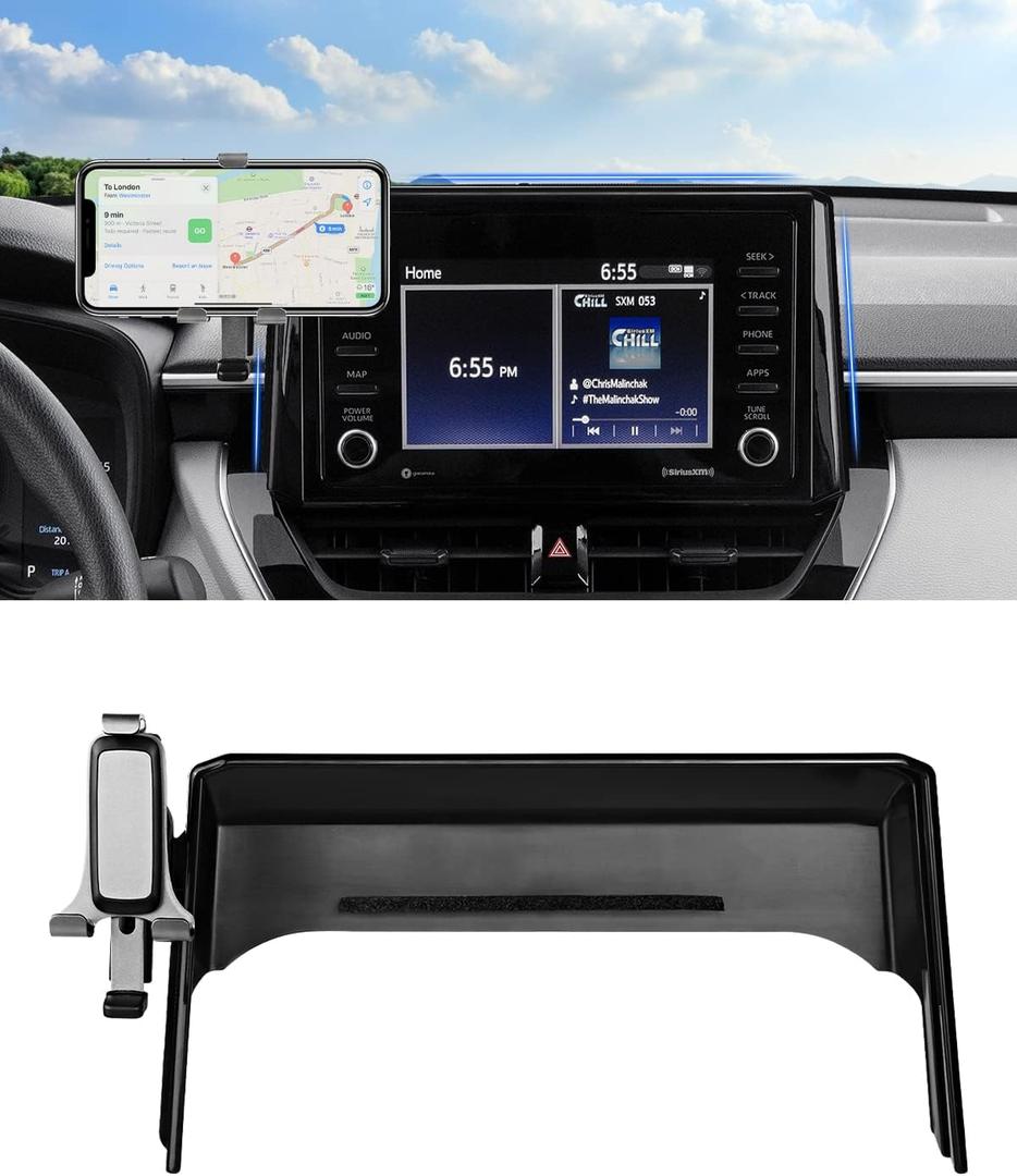 Autorder Car Phone Holder for Toyota Corolla 2019-2025/corolla Cross 2022 2023 2024 2025 Accessories Air Vent Screen Fixed Clip Cell Phone Mount Hands-Free 360 Degree Rotation(8 Inch) (19+ Corolla 8-inch)