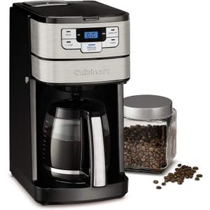 Cuisinart Automatic Grind and Brew 12-Cup Coffeemaker with 1-4 Cup Setting and Auto-Shutoff, Black/Stainless Steel, DGB-400NAS