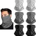 HONGTEYA 6 Pack Summer Neck Gaiter, UV Protection Cooling Face Mask Breathable Bandana Head Scarf Face Cover for Men Women