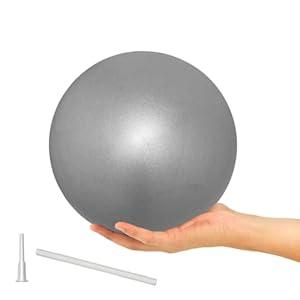 9 Inch Exercise Pilates Ball Mini Exercise Barre Ball for Yoga,Stability Exercise Training Gym Anti Burst and Slip Resistant Balls Physical Therapy Improves Balance, Core Strength (12Pack-Silver)