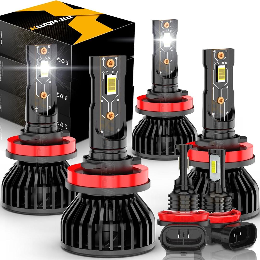Compatible for Freightliner Cascadia Fog Lights 2008 2009 2010 2011 2012 2013 2014 2015 2016 2017, for Off Road Bulbs Combo Kit, Plug n Play, Powersports Bulbs, 6-Pack