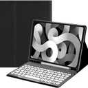 Keyboard Case for iPad 9th 8th 7th Generation 10.2"/ iPad Air 3rd Gen/iPad Pro 10.5" Cute Round Key Wireless Detachable BT Color Keyboard Cover (Black)