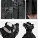 MGparty Girls Halloween Costume Black Dress for Kids with Headband Belt Socks (130(8-9 Yrs))