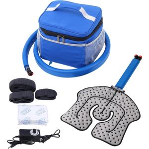 Portable Ice Therapy Machine for Post-Operative Recovery, Sports Injuries, Knee Pain, Sprains, Swelling, Knee Replacement Recovery System with Silent Pump, Speed Control Cold Therapy Device (S)