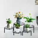 HENABLE 5 Packs Metal Plant Stand Indoor, Outdoor Black Plant Stand for Multiple Plant, Rustproof Iron Round Heavy Duty Flower Pot Stand, Plant Shelf for Planter Garden Home