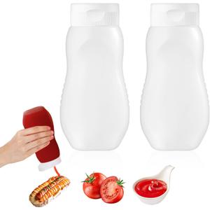 2Pack Squeeze Bottle Condiment Squeeze-Bottles Tie Dye Bottles Plastic Squeezes Bottles for Sauces-11oz Bpa Free Squirt Bottle With Cap for Sauces,Ketchup,Barbecue,Syrup,Paint