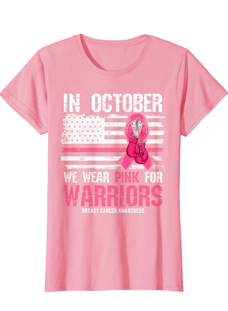 Breast Cancer Awareness
in October We Wear Pink for Warriors Breast Cancer Awareness T-Shirt, Pink, Size M