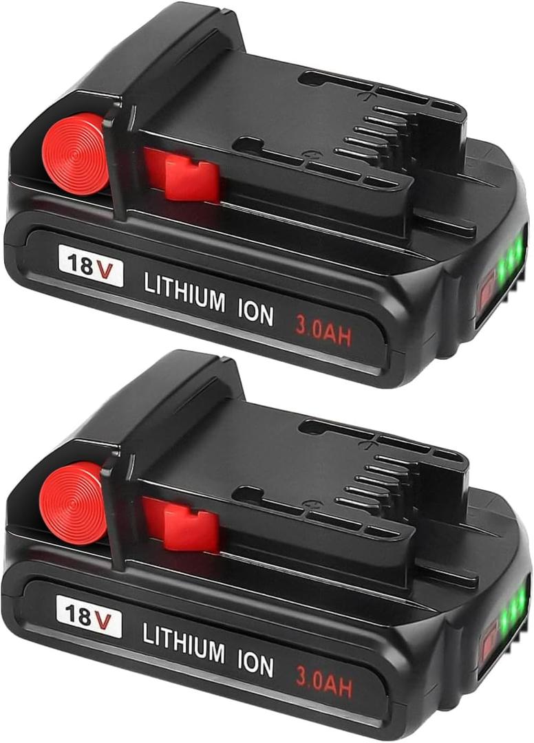 TeenPower 2/pk 3.0Ah 18V Battery Replacement for Milwaukee M18 Battery (Black)