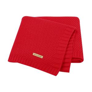 mimixiong Baby Blanket Knit Toddler Blankets for Boys and Girls Red 40 x30 Inch