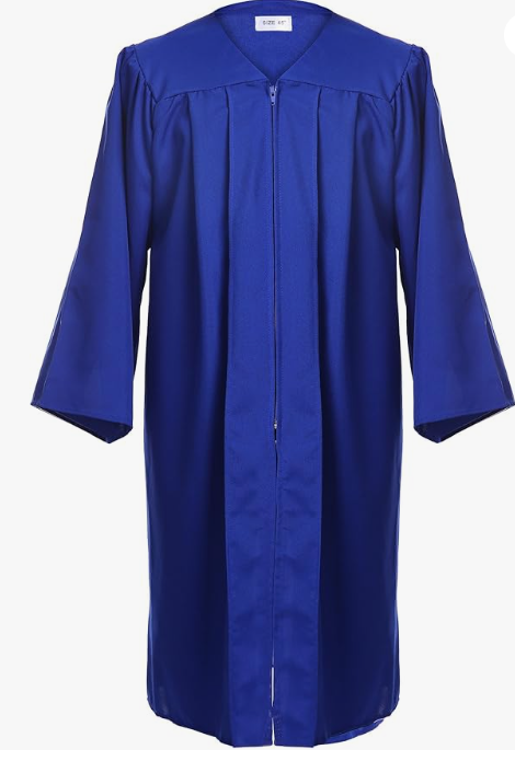 Newrara Graduation Gown (Large 51(5'6"-5'8"), Blue)