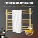 Wall-Mounted 9-Bar Heated Towel Rack, 2-Min Heat, NTC Safety