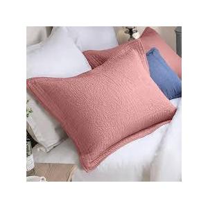 ELEGANT LIFE HOME All-Season Cotton Collection Laura Reversible Allover Embroidery Washed Pillow Sham, Standard 20’’ x 26’’+2”