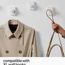 LARHN Wall Mounted Coat Rack, White with 5 Heavy-Duty 1" Diameter Hooks, 16.5" - Wall Hook Rack - Modern Scandinavian Home Decor