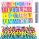 Silicone Alphabet Puzzle, ABC Letter Puzzle for Toddlers 1 2 3 4 5 Year Old, 2 in 1 Learning Toys with Alphabet Board & Letter Blocks, Preschool Puzzles Educational Toys for Kids