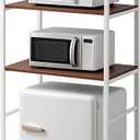 Colingmill 3 Tier White Mini Fridge Stand with Storage for Dorm, Over Mini Fridge Multipurpose Storage Shelf Rack Standing Organizer for College Rooms Kitchen Pantry, Home, and Offices, Coffee, Bar