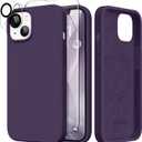 GONEZ Magnetic for iPhone 13 Case & iPhone 14 Case, [Compatible with MagSafe] Anti-Scratch Microfiber Lining & Screen Protector, Shockproof Slim Phone Silicone Cover 6.1 inch, Deep Purple