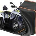 Full Enclosed ATV Covers Waterproof Outdoor Heavy Duty 4 Wheeler Cover All Season Weather Proof Quad Cover with Reflective Strips Fits ATV Length up to 94.5" Windproof Sunproof Dustproof