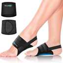 Healrecux Arch Support Braces for Plantar Fasciitis Relief, Adjustable Compression Bands with Gel Pad Orthotics Inserts for Feet Flat, High & Fallen Arches, Foot Support(Anti-Slip Spots) (One Size)