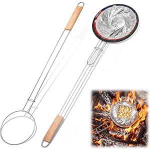 2 Pcs Campfire Popcorn Popper, 33.86'' Popcorn Maker for Camping