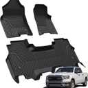 LASFIT Floor Mats for Ram 1500 Quad Cab 2019-2024 Bucket Seat Without 2nd Row Under seat Storage, All Weather TPE Custom Fit Car Mats Floor Liners 1st & 2nd Row, Black Not Fit 1500 Classic Model