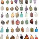 DanLingJewelry 50pcs Natural Random Reiki Nugget Gemstone Charms Irregular Healing Crystal Chakra Stone Pendants for Jewelry Making
