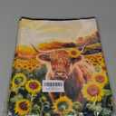 2 Pack Sunflower Highland Cow Book Cover for Paperback Book Protector Case, Washable Reusable for Women Friend Sister Classmate Christmas Bookworm Librarian Birthday Friendship Graduation Gifts