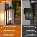 BesLowe 2-Pack 18” Large Upgraded Motion Sensor Outdoor Wall Lights, Brown, 18in