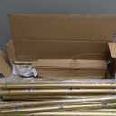 Double Curtain Rod, 1 Inch Gold Extra Long Dual Curtain Rods 72 to 144 Inch with Aluminum Modern End Cap Finial, Adjustable Heavy Duty Window Treatment Rods, Telescopic Metal Double Drapery Pole Set