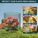 16In x 49.2Ft Plant Protectors from Animals, Wire Plant Cages for Outdoor Plants Chicken Wire Garden Protection from Animals Plant Fence Protectors to Keep Animals Out with Ground Stakes & Nylon Ties