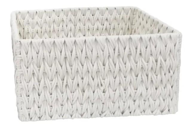 Chunky White Rectangle Fabric Storage Basket  1. 15-10. 2. 13-8.5. 3. 10.5-6.5. In