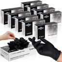 FINITEX - Black Nitrile Disposable Gloves, Exam Gloves, Powder-free, Latex-free, 3mil, Case of 10 Boxes Medium (Pack of 1000)