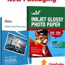 Uinkit 37lb Thin Flyer Paper Glossy 8.5x11 Inkjet 100 Sheets Single Side DIY Chip Bag 135gsm Printer Picture for Inkjet Printer with Dye Ink Letter size A4 Brochure (8.5X11X100)