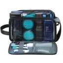 ZEEMO Travel Toiletry Bag for Men, Medium Water-Resistant Double-Sided Full-Open Dopp Kit, Versatile Organizer for Shower and Hygiene Accessories, Bathroom Essentials, Cosmetics, Black