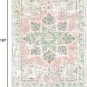 Vhong Boho Area Rugs Vintage Washable Neutral Modern Dusty Pink and Green 8x10 Non Slip Large Carpet for Nursery Living Room Dining Room Bedroom Farmhouse Girls Room