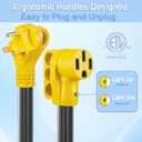 NEMA TT-30P to 14-50R EV Charger Adapter Cord with Circuit Breaker, Overload Protector, 3 Prong 30 Amp to 4 Prong 50 Amp Adapter with LED Indicator, Only for Tesla or EV Charging, ETL Listed