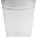 Party Essentials Disposable All-Purpose 10 oz Plastic Tumblers Drinking Cups for Wine/Sparking/Appetizer/Dessert, 50-Count, Clear with Silver Rim