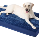 KSIIA Washable Dog Bed Deluxe Plush Dog Crate Beds Comfy Kennel Pad Anti-Slip Pet Sleeping Mat for Large, Jumbo, Medium, Small Dogs Breeds, 23" x 18", Dark Blue