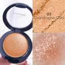 KYDA Light Brown Single Glitter Eyeshadow, Super Pigmented Pearl Brown Eyeshadow, Glitter Sparkly Shimmer Eye Shadow Compact, Lasting Waterproof Mini Eyes Makeup Eyes Brightener for Women