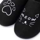 ULTRAIDEAS Women's Cozy Slippers - Warm Felt Indoor House Slippers with Memory Foam, Cute Cat Face Design, Perfect Holiday Gift for Home Bedroom Lounge (9-10, Black)